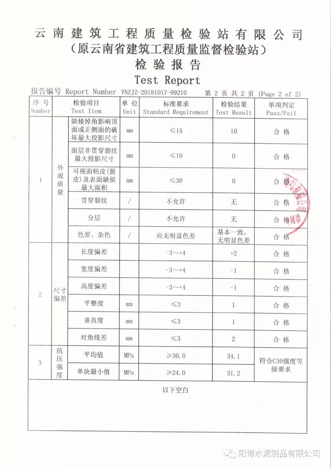 高品質(zhì)C30立緣石（路緣石）檢測(cè)報(bào)告